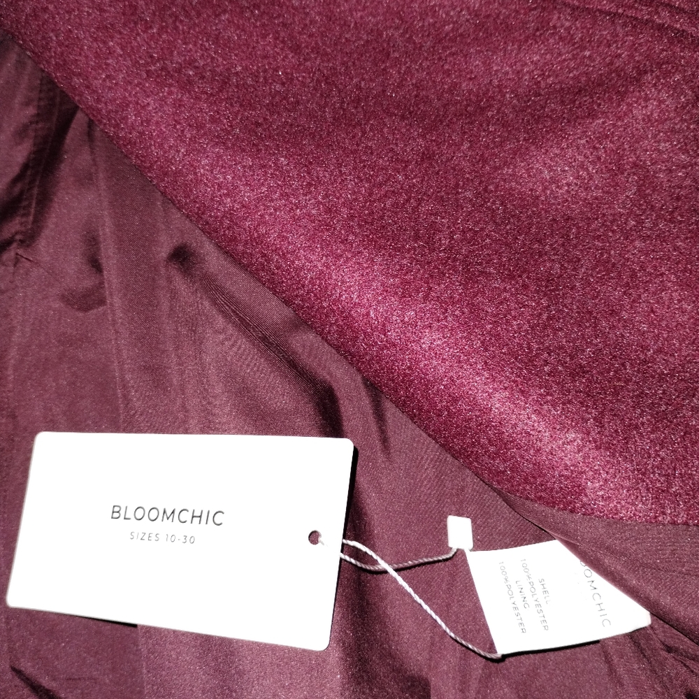 Bloomchic 14-16 size Burgundy Coat NWT - Picture 10 of 10
